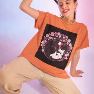 Cat In A Cherry Blossom Garden Digital Art  Delpmaspu v1 - alvixVerse merch
